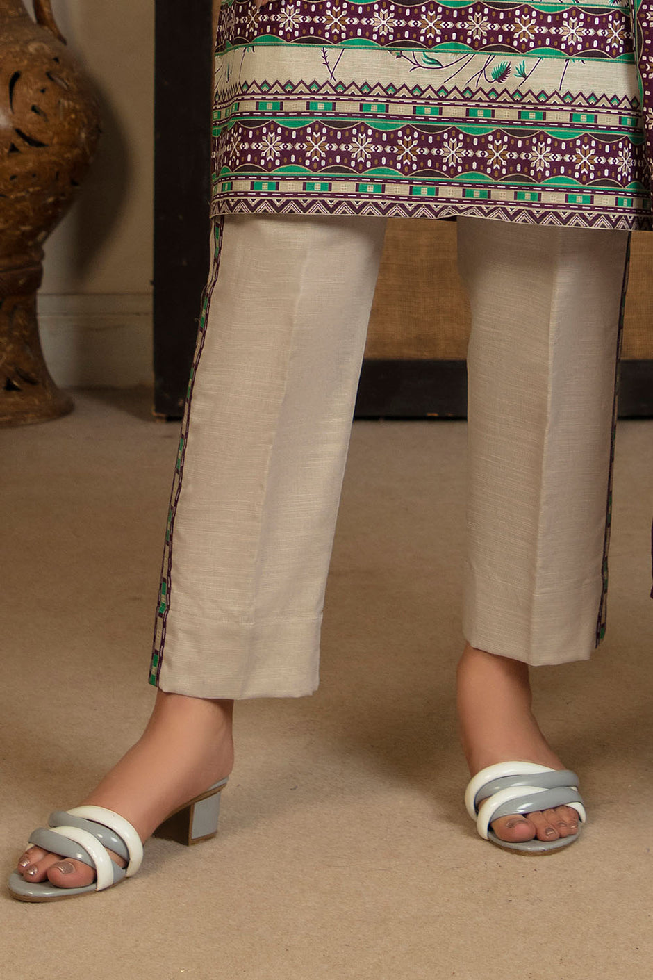 3 Piece Printed Khaddar Suit with Dupatta