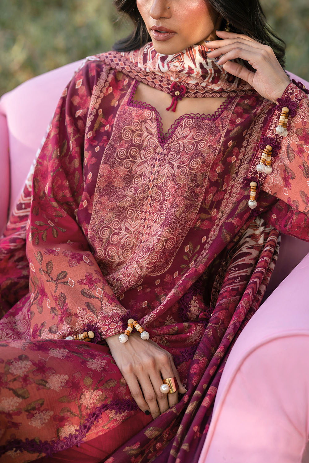 3 Piece Printed Khaddar Suit