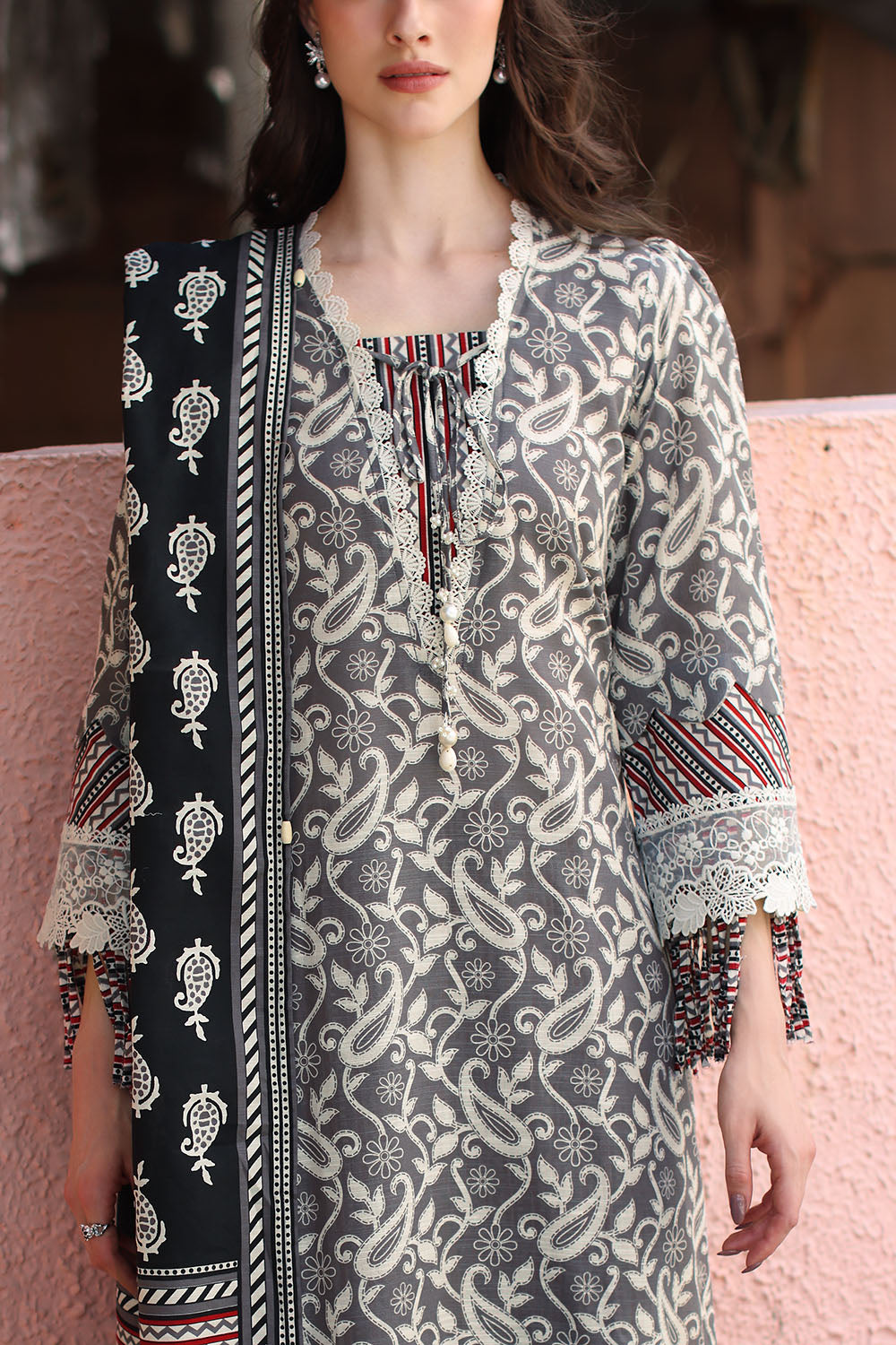 3 Piece Printed Khaddar Suit with Printed Khaddar Dupatta and Printed Trouser