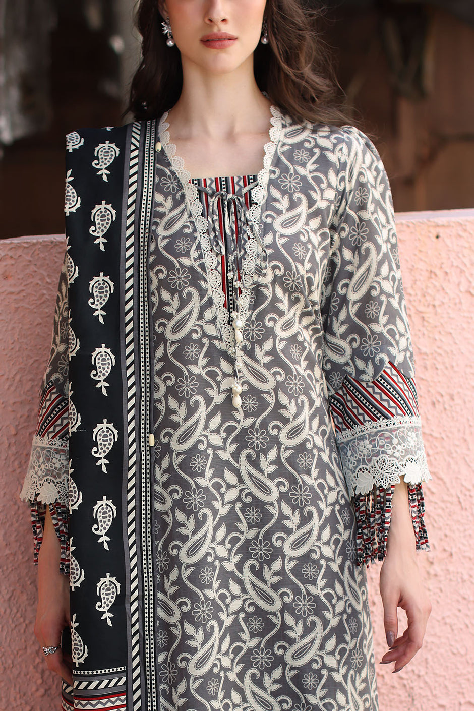 3 Piece Printed Khaddar Suit with Printed Khaddar Dupatta and Printed Trouser