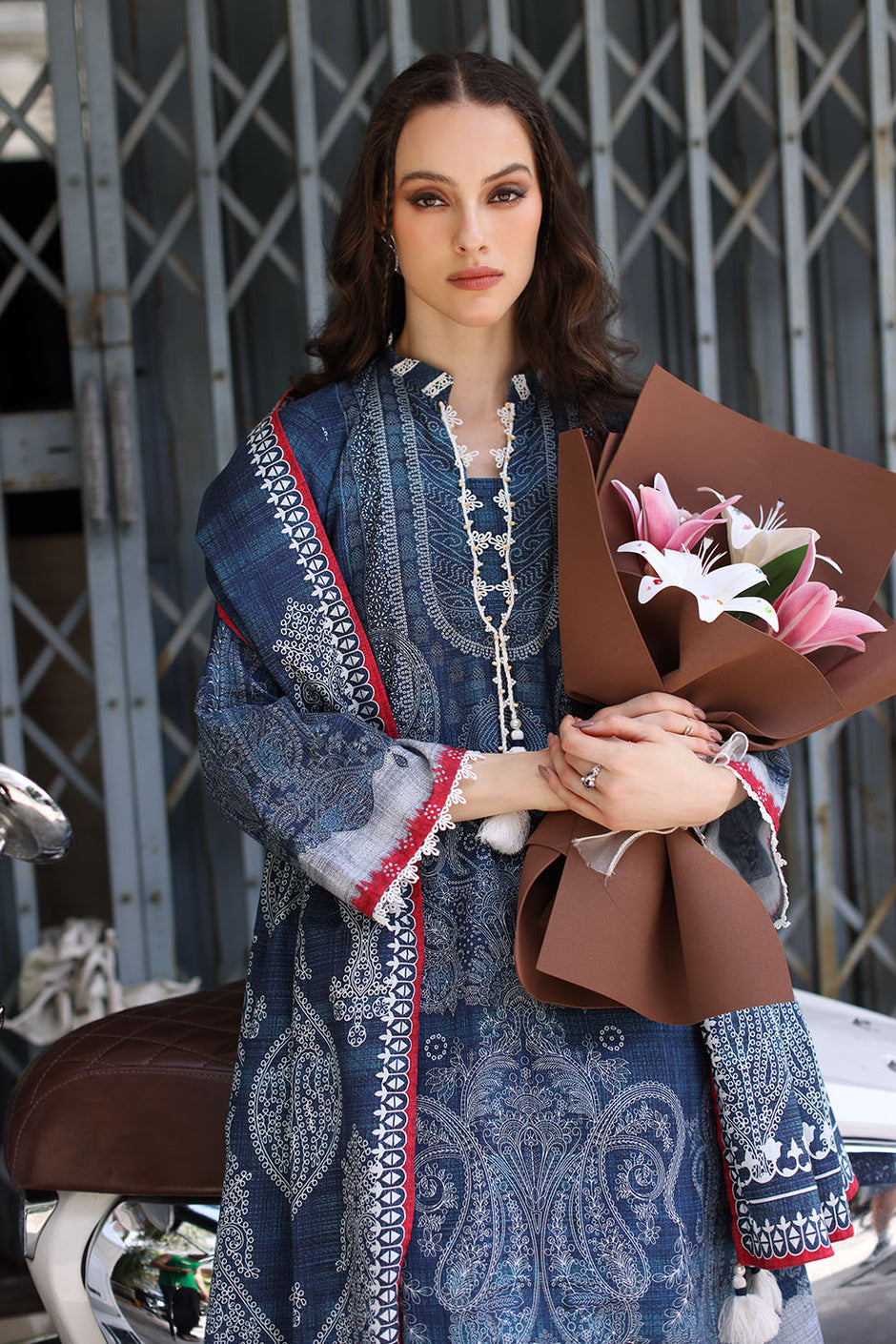 3 Piece Printed Khaddar Suit with Printed Khaddar Dupatta and Printed Trouser
