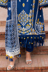 3 Piece Embroidered Lawn Suit with Lacquer Printed Denting Dupatta DN-52047