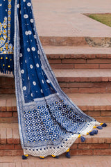 3 Piece Embroidered Lawn Suit with Lacquer Printed Denting Dupatta DN-52047