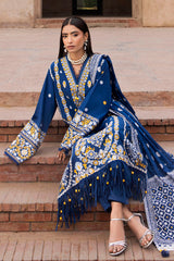 3 Piece Embroidered Lawn Suit with Lacquer Printed Denting Dupatta DN-52047