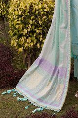 3 Piece Embroidered Lawn Suit with Lacquer Printed Denting Dupatta DN-62008