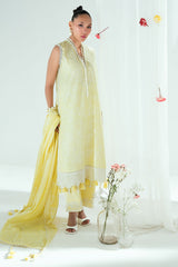 3 Piece Embroidered Lawn Suit with Lacquer Printed Denting Dupatta DN-62020