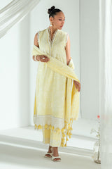 3 Piece Embroidered Lawn Suit with Lacquer Printed Denting Dupatta DN-62020