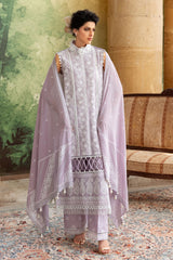 3 Piece Zari & Sequins Embroidered Lawn Suit with Silver & Lacquer Printed Dupatta DN-52035