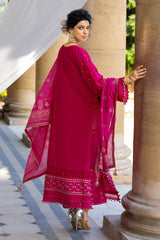 3 Piece Zari & Sequins Embroidered Lawn Suit with Gold & Lacquer Printed Dupatta DN-52036