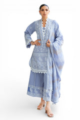 3 Piece Zari & Sequins Embroidered Lawn Suit with Printed Dupatta DN-52037