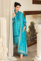 3 Piece Zari & Sequins Embroidered Lawn Suit with Gold & Lacquer Printed Dupatta DN-52042