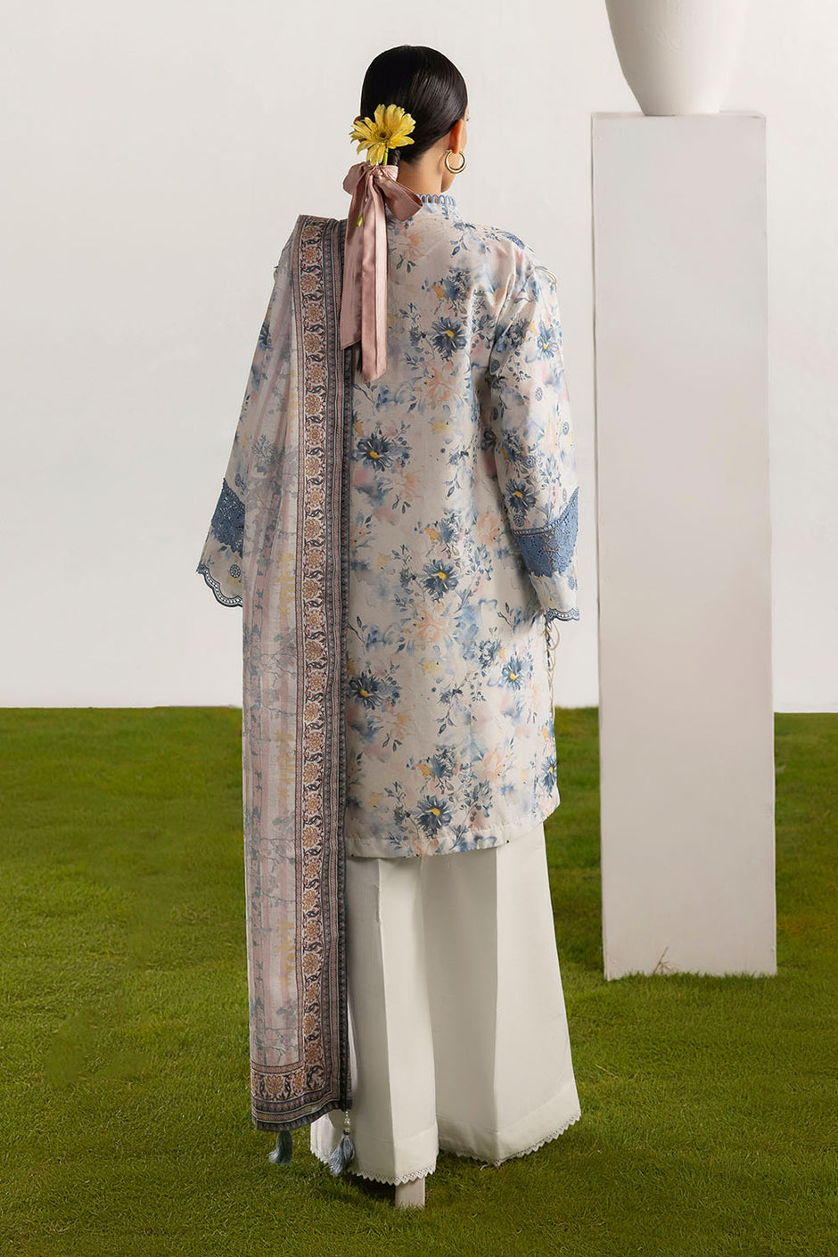 3 Piece Embroidered Printed Lawn Suit with Printed Lawn Dupatta