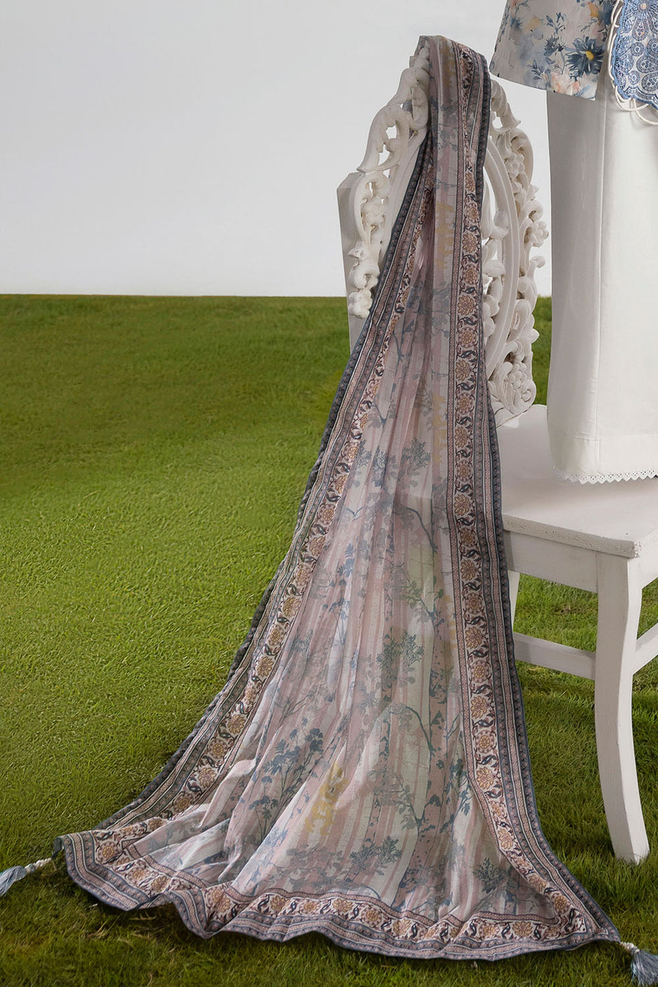 3 Piece Embroidered Printed Lawn Suit with Printed Lawn Dupatta