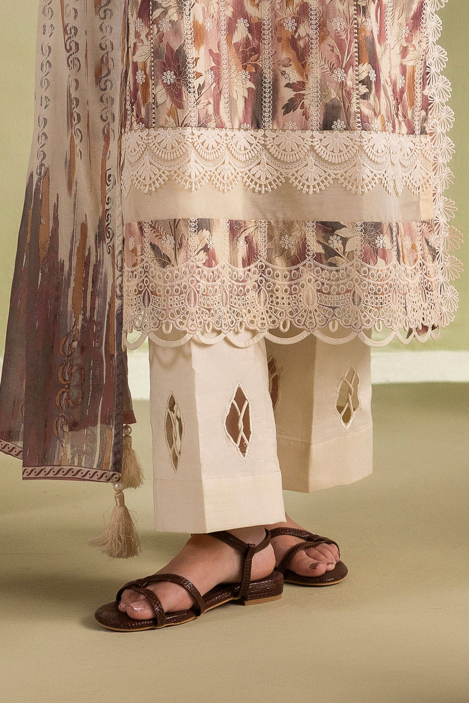3 Piece Embroidered Printed Lawn Suit with Printed Lawn Dupatta
