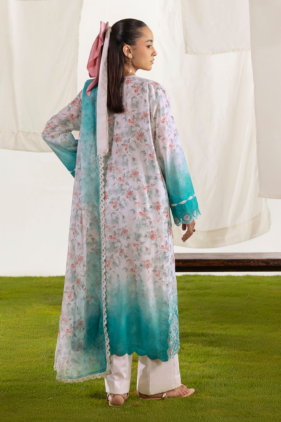 3 Piece Embroidered Printed Lawn Suit with Printed Lawn Dupatta
