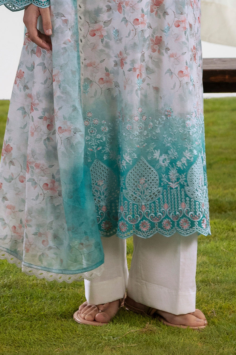 3 Piece Embroidered Printed Lawn Suit with Printed Lawn Dupatta