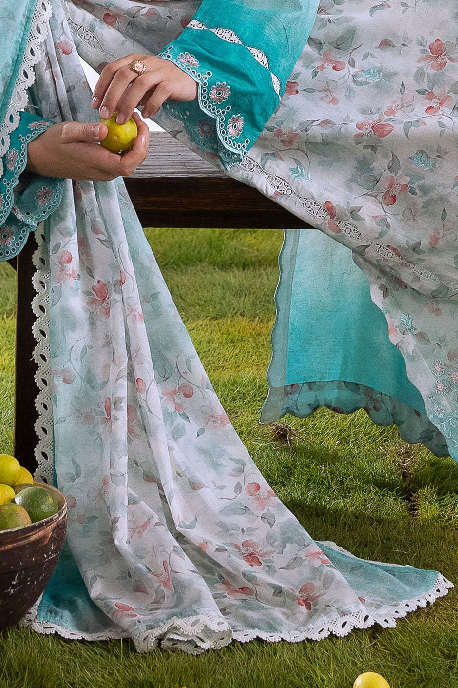 3 Piece Embroidered Printed Lawn Suit with Printed Lawn Dupatta
