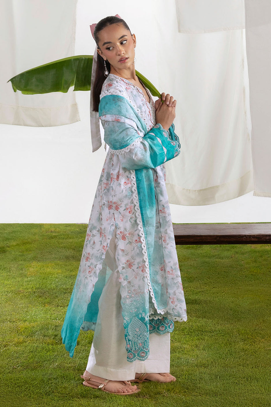 3 Piece Embroidered Printed Lawn Suit with Printed Lawn Dupatta