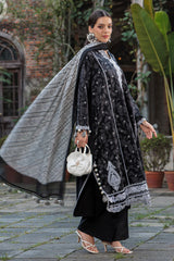 3 Piece Printed Lawn Suit with Embroidered Neckline, Borders and Lace B-52012