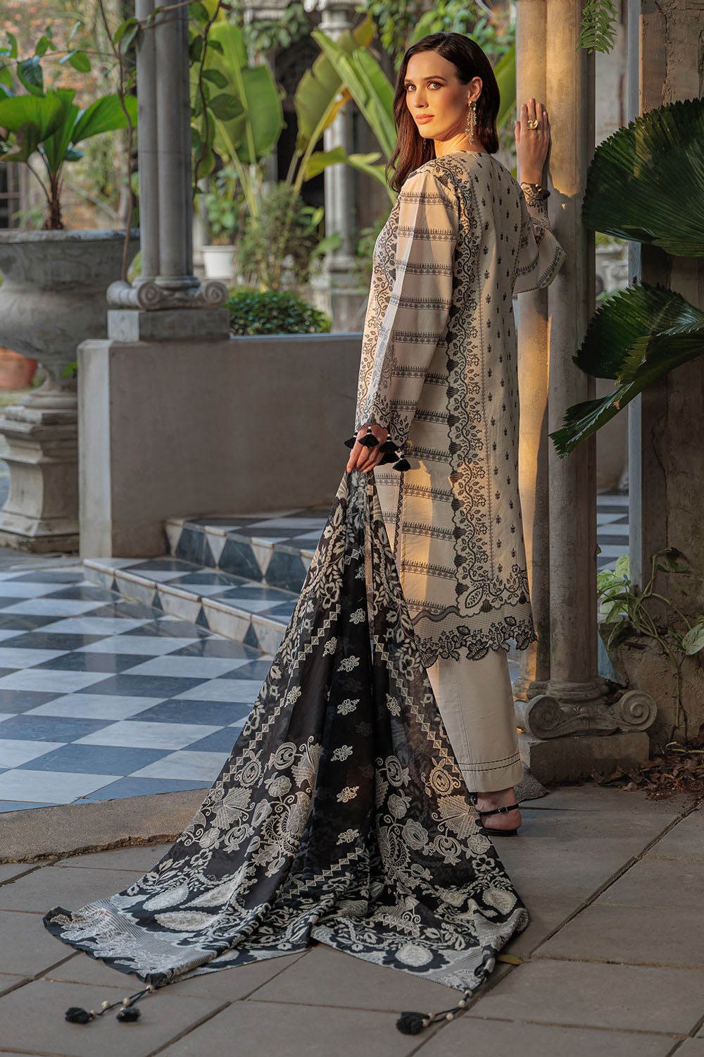 3 Piece Printed Lawn Suit with Embroidered Neckline