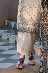 3 Piece Printed Lawn Suit with Embroidered Neckline B-62006