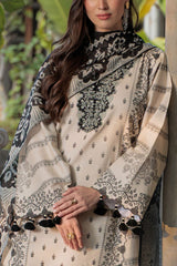 3 Piece Printed Lawn Suit with Embroidered Neckline B-62006