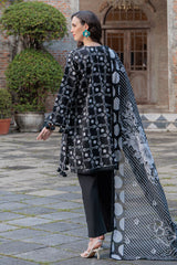 3 Piece Printed Lawn Suit with Embroidered Neckline B-62011