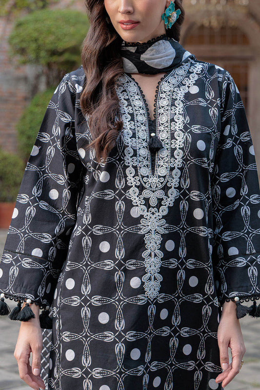 3 Piece Printed Lawn Suit with Embroidered Neckline B-62011