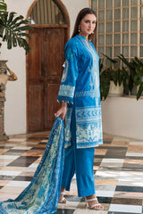 3 Piece Printed Lawn Suit with Embroidered Sleeves CL-52074