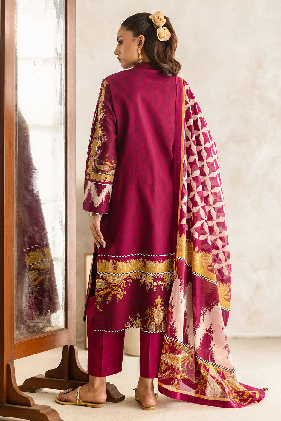 3 Piece Printed Lawn Suit with Embroidered Neckline