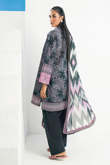 3 Piece Printed Lawn Suit with Embroidered Organza Sleeves CL-62009