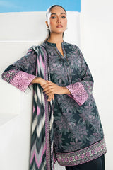 3 Piece Printed Lawn Suit with Embroidered Organza Sleeves CL-62009
