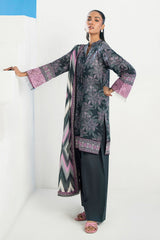 3 Piece Printed Lawn Suit with Embroidered Organza Sleeves CL-62009
