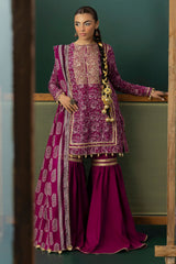 3 Piece Gota Embroidered Lawn Suit with Printed Lawn Dupatta CL-62041