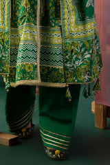 3 Piece Gota Embroidered Lawn Suit with Printed Lawn Dupatta CL-62042