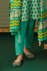 3 Piece Gota Embroidered Lawn Suit with Printed Lawn Dupatta CL-62044