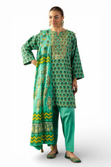 3 Piece Gota Embroidered Lawn Suit with Printed Lawn Dupatta CL-62044