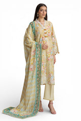 3 Piece Embroidered Printed Lawn Suit with Dupatta CL-62083