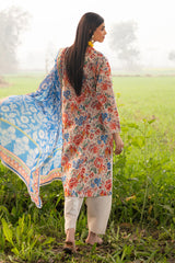 3 Piece Printed Lawn Suit with Embroidered Border CL-62084