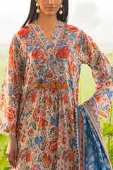 3 Piece Printed Lawn Suit with Embroidered Border CL-62084