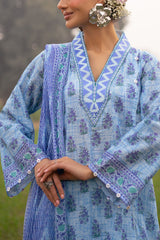 3 Piece Printed Lawn Suit with Embroidered Neckline CL-62157