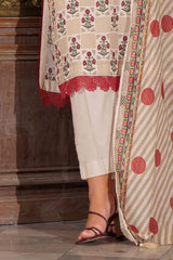 3 Piece Printed Lawn Suit with Embroidered Neckline CL-62163