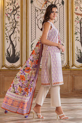3 Piece Printed Lawn Suit with Embroidered Neckline CL-62185