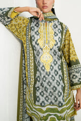 3 Piece Printed Lawn Suit with Embroidered Organza Neckline CL-62198