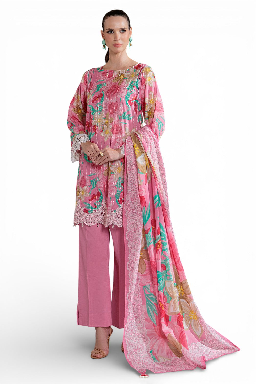 3 Piece Embroidered Printed Lawn Suit with Embroidered Border CL-62204