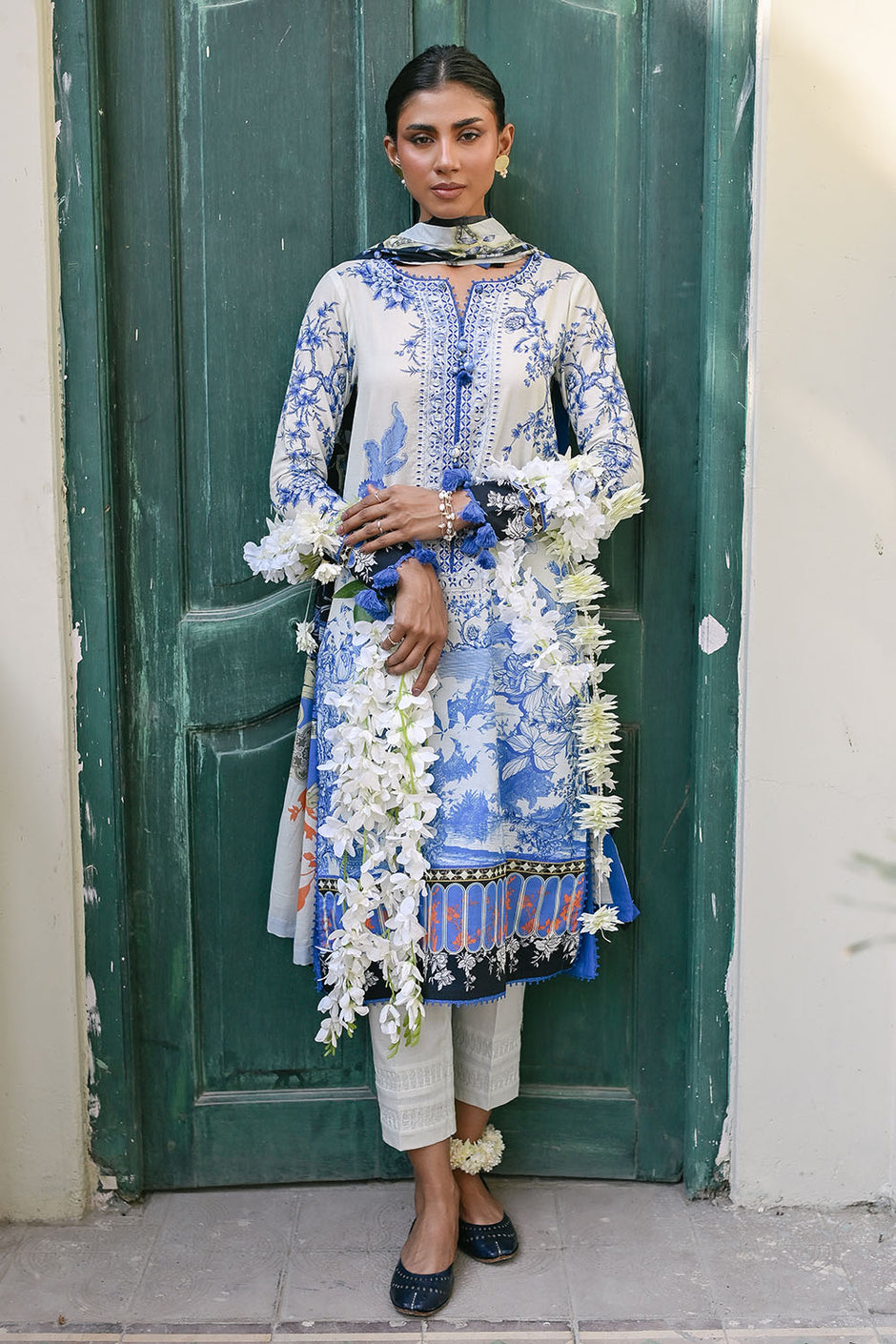 3 Piece Printed Lawn Suit with Embroidered Neckline