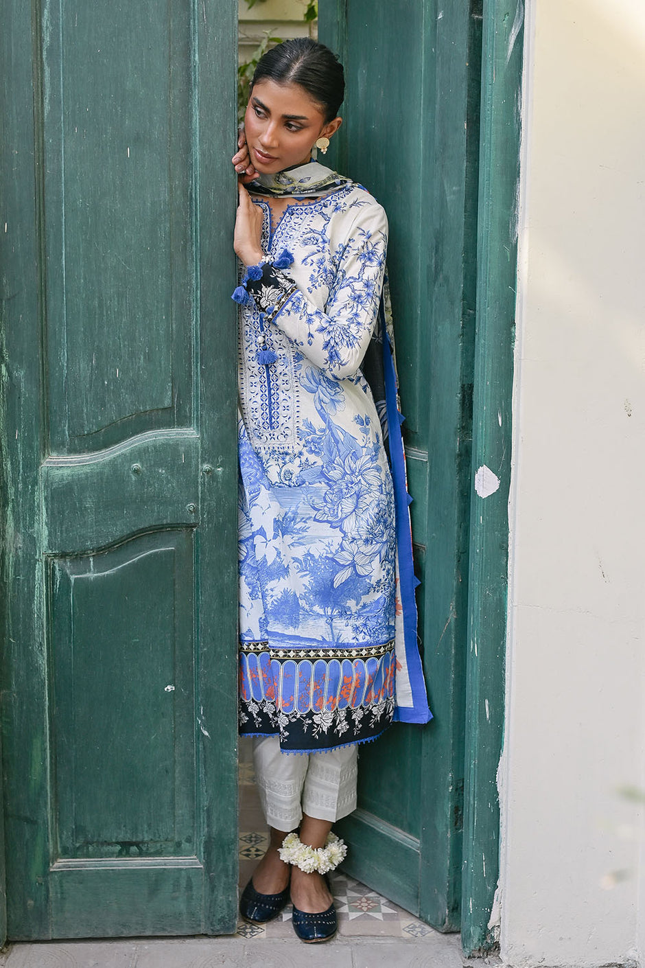 3 Piece Printed Lawn Suit with Embroidered Neckline