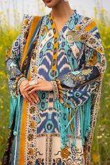 3 Piece Printed Lawn Suit with Embroidered Sleeves CL-62237