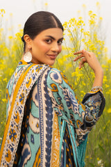 3 Piece Printed Lawn Suit with Embroidered Sleeves CL-62237