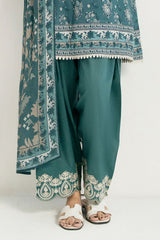 3 Piece Printed Lawn Suit with Embroidered Trouser Border CL-62262